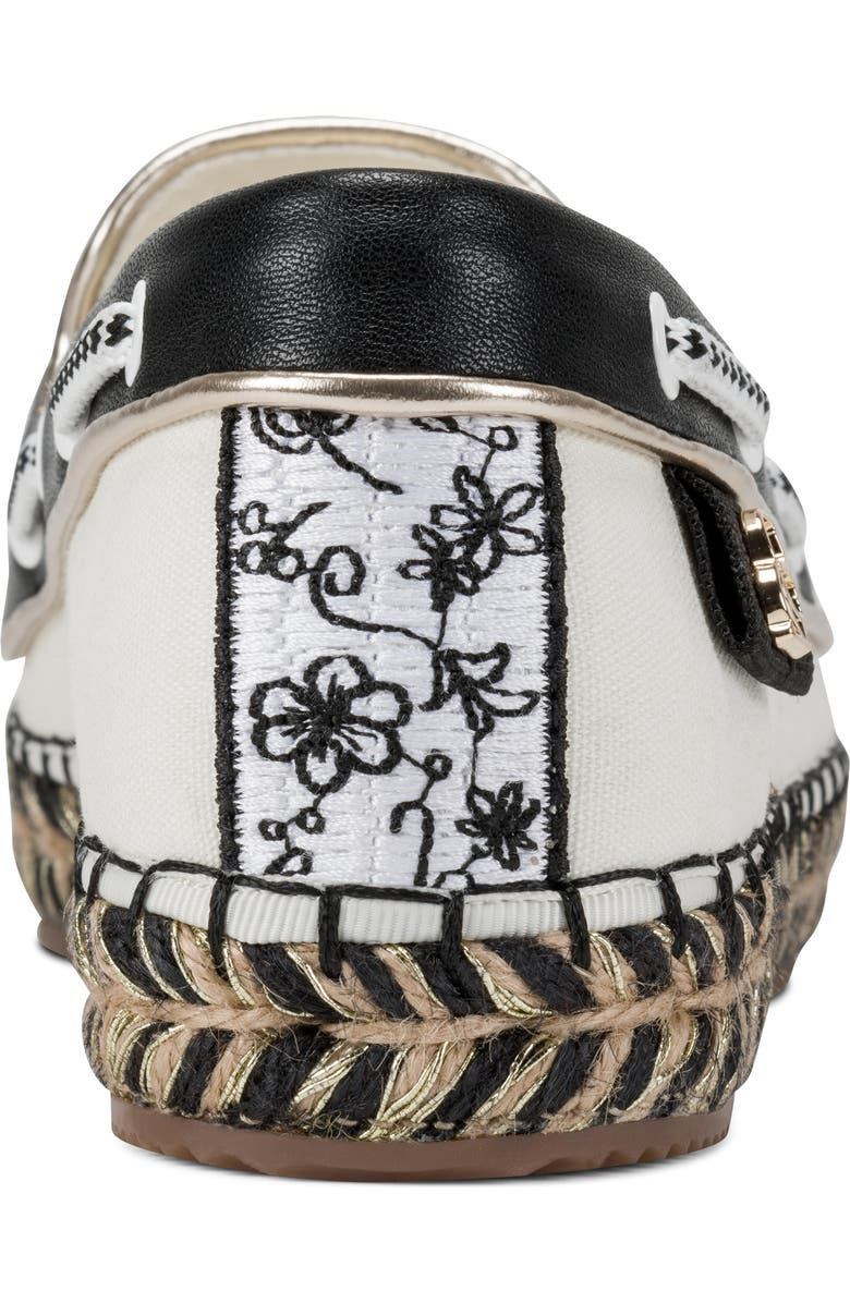 KARL LAGERFELD PARIS Miami Espadrille Boat Shoe, Alternate, color, Bright White/ Black