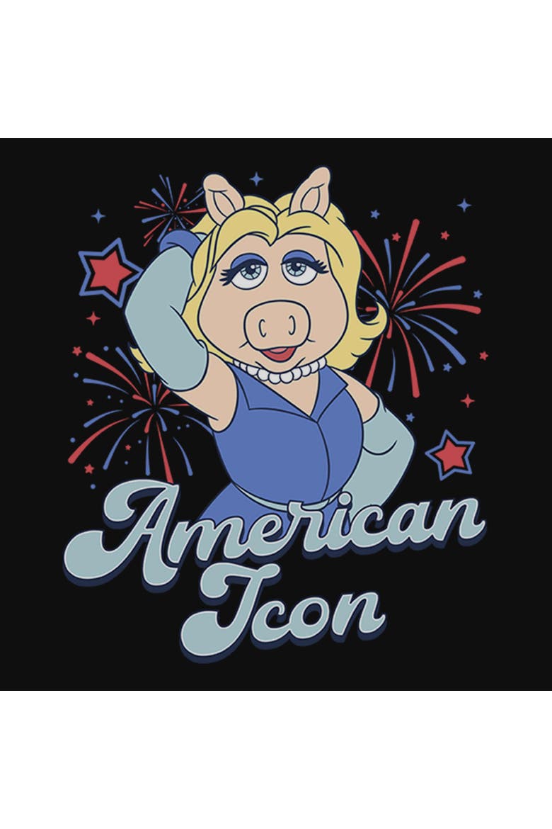 Junior's Miss American Icon Short Sleeve Baby T-Shirt, Alternate, color, Black