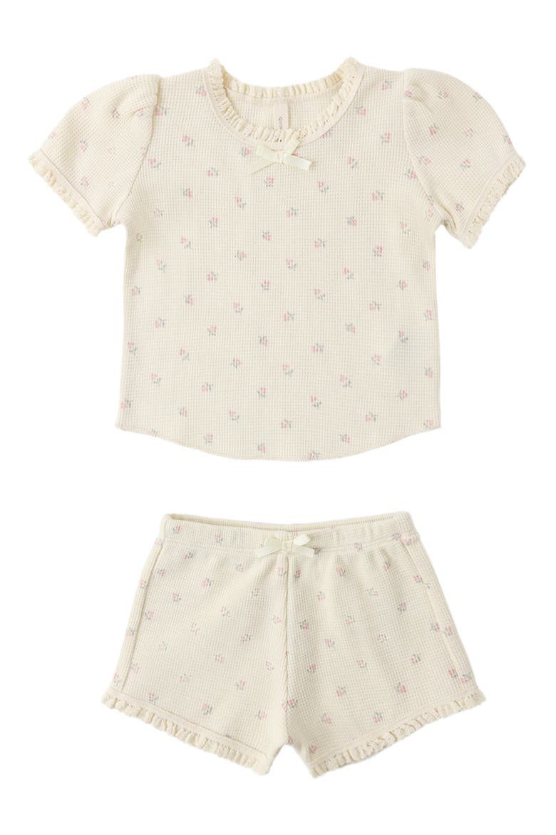 Kids' Ruby Ditsy Organic Cotton Top & Shorts Set, Alternate, color, NATURAL