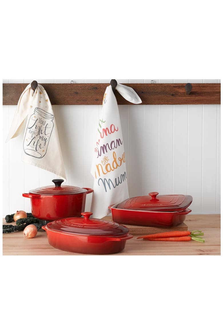 Signature 5 Quart Oval Enamel Cast Iron French/Dutch Oven, Alternate, color, WHITE