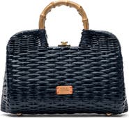 Frances Valentine Buzzy Woven Wicker Top Handle Bag