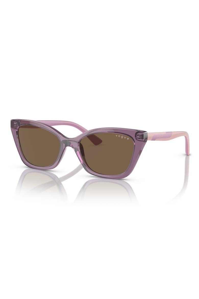 Kids' 48mm Cat Eye Sunglasses, Alternate, color, TRANSPARENT VIOLET