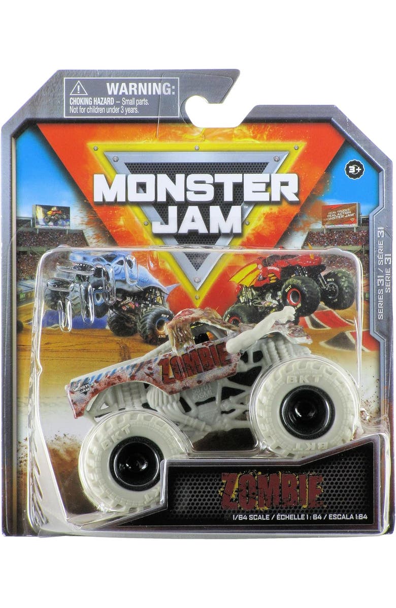 Grave Digger Min Zombie Boneyard Die Cast Vehicle, Main, color, White Red