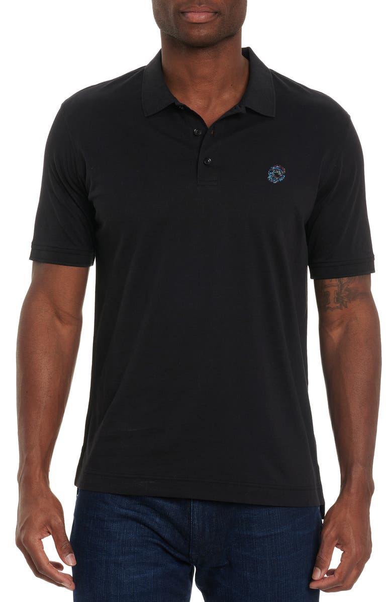 Robert Graham Stone Trail Short Sleeve Knit Polo, Main, color, 