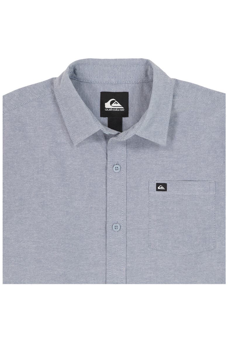 Kids' Oxford Classic Short Sleeve Cotton Button-Up Shirt, Alternate, color, QUIET HARBOR