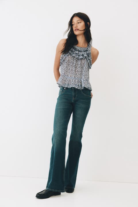 Low rise flared leg jeans