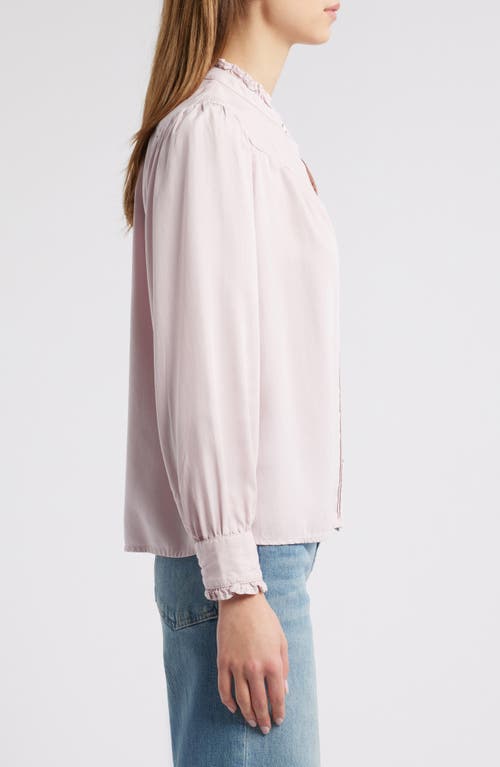 Rails Alanna Ruffle Denim Snap-up Shirt In Dusty Rose