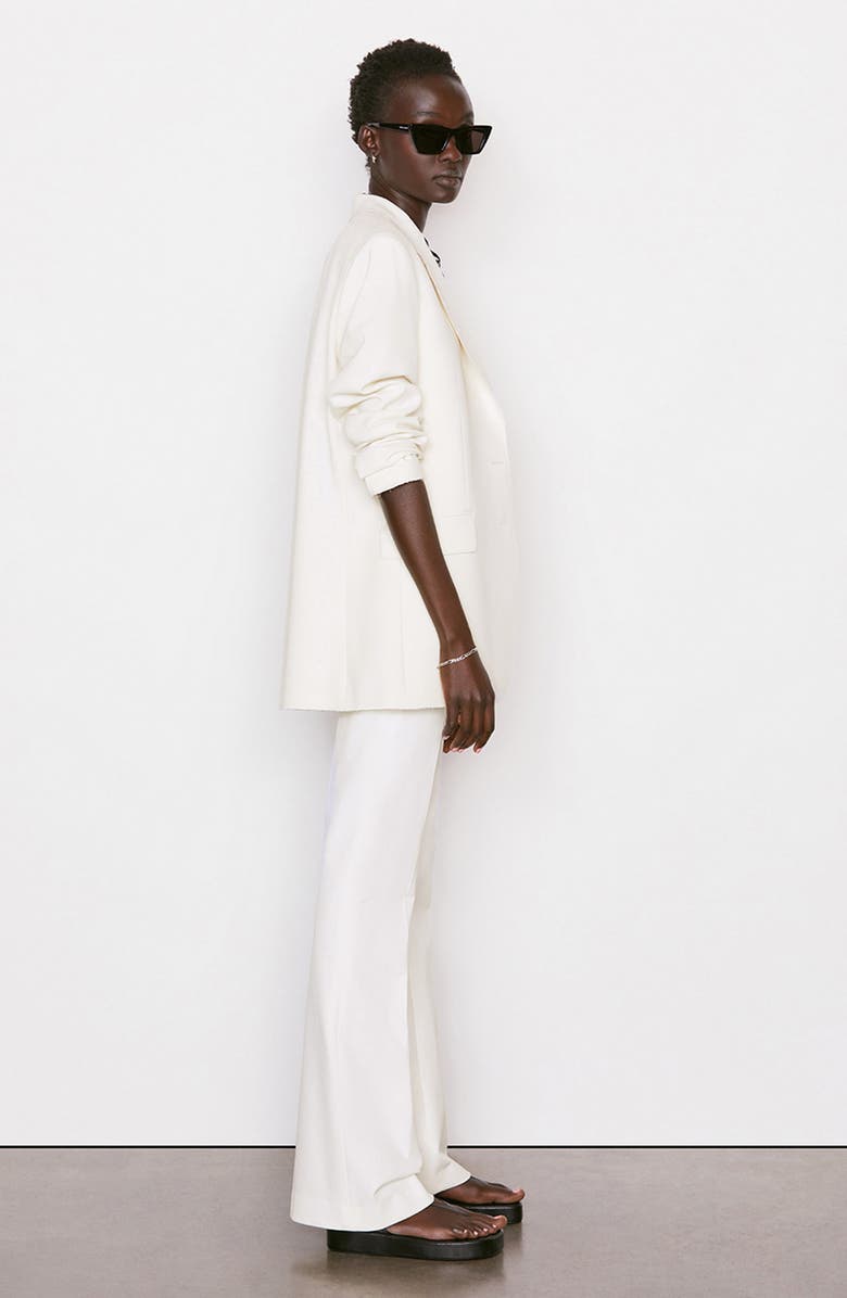 FRAME Le High Flare Stretch Cotton Trouser Pants, Alternate, color, Blanc