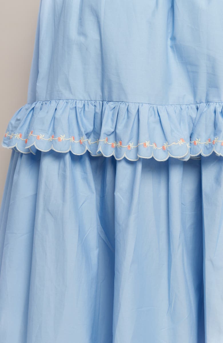 FLYING TOMATO Embroidered Midi Skirt, Alternate, color, Light Blue