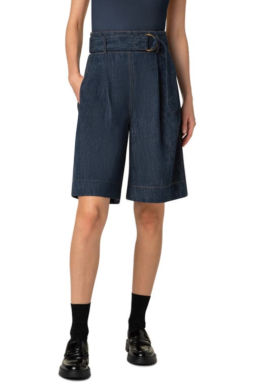 Akris Punto Fioretta Belted Sailor Denim Bermuda Shorts In Navy Denim