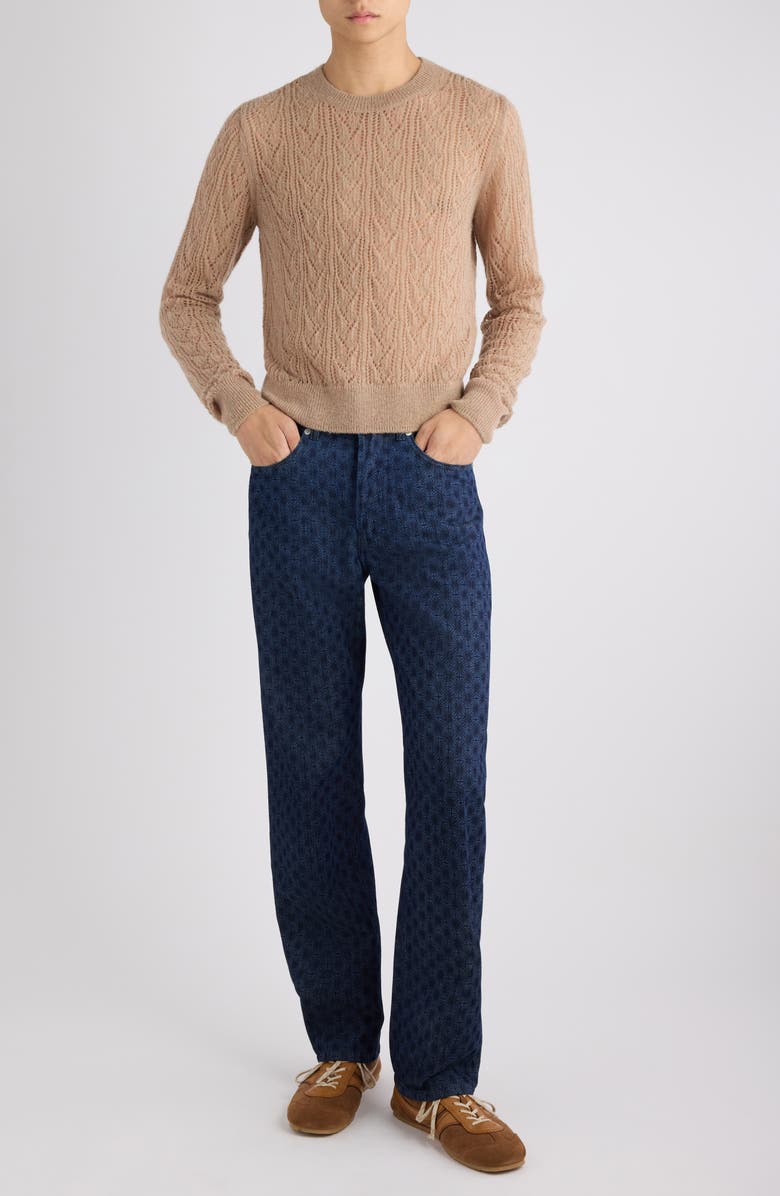 Dries Van Noten Panthero Bis Print Denim Straight Leg Jeans, Alternate, color, Dessin Blue