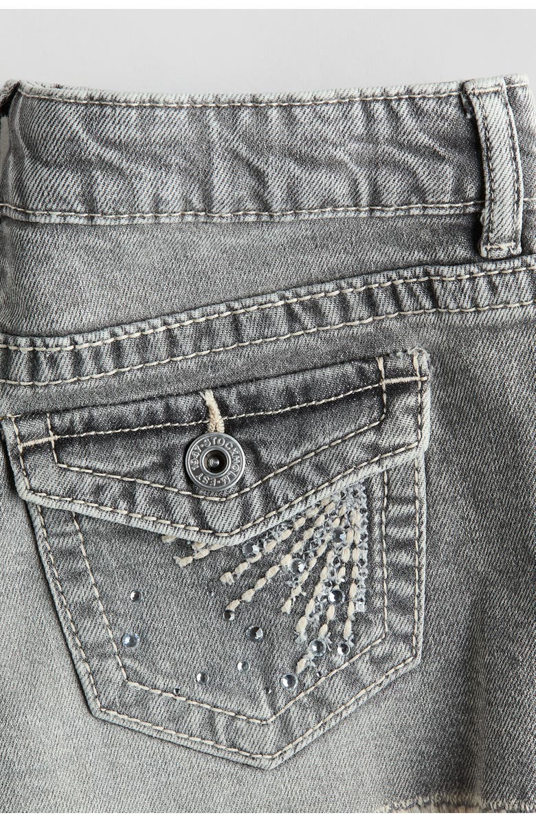 H&M 5-pocket denim shorts, Alternate, color, Light Denim Gray