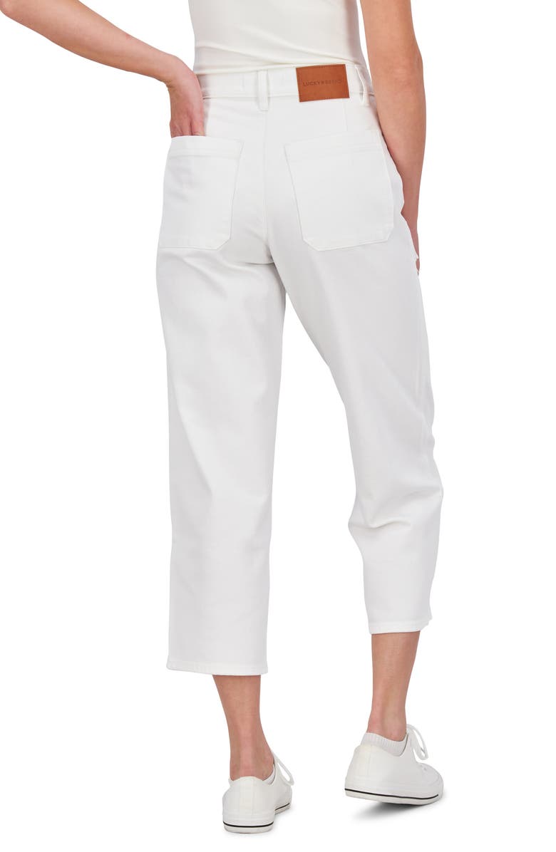 Lucky Brand High Waist Crop Wide Leg Jeans, Alternate, color, Clean White