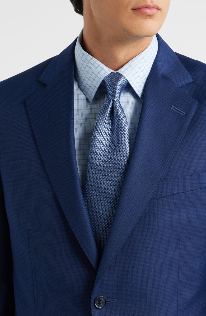 Peter Millar Hartford Classic Fit Blue Microtexture Wool Suit, Alternate, color, Blue