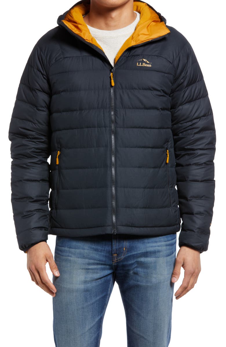 L.L.Bean Beans Down Hooded Jacket, Alternate, color, Black