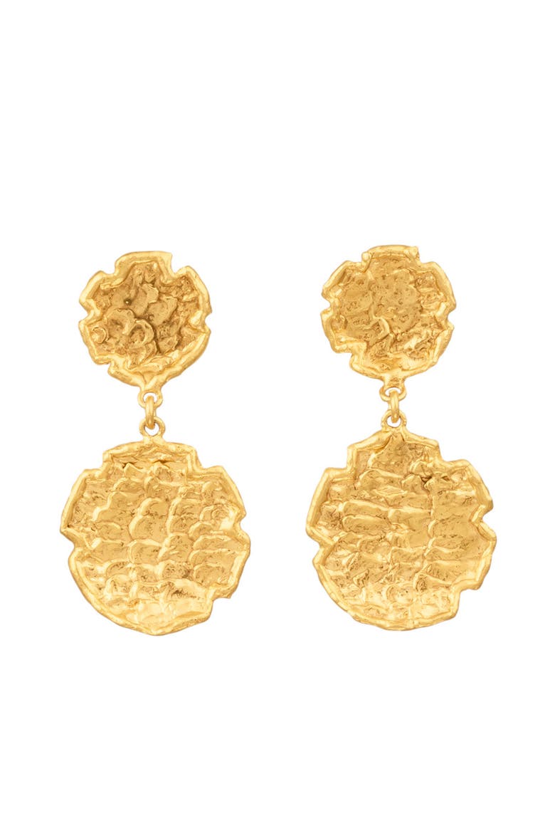 Swan Earrings, Main, color, GOLD