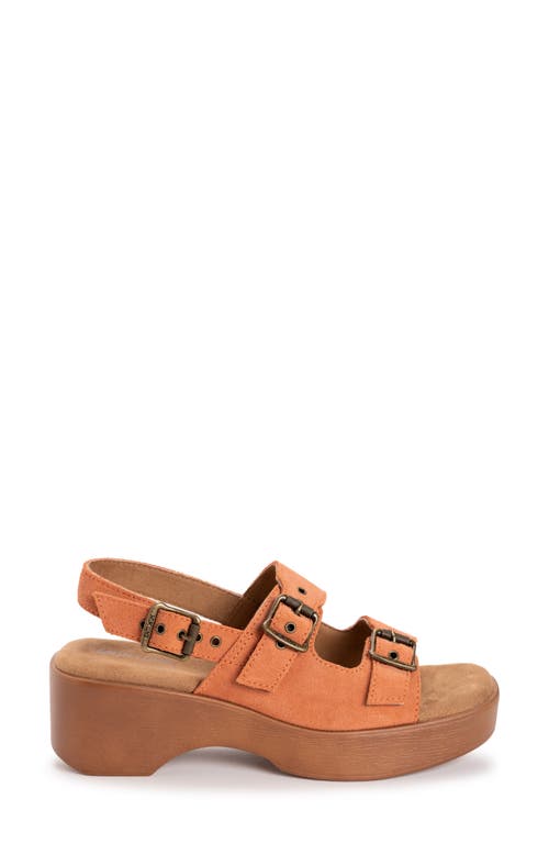 Muk Luks Calliope Wedge Sandal In Coral Suede