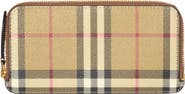 Burberry Large Check Zip Card Case