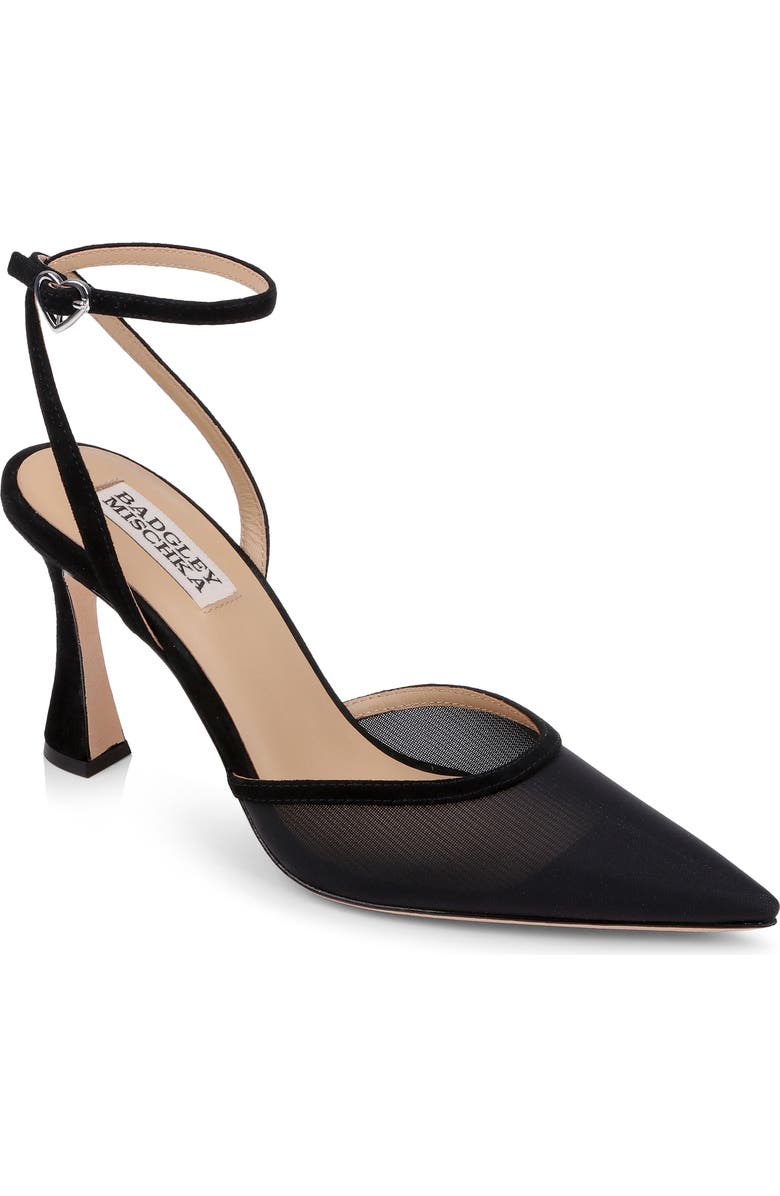Badgley Mischka Collection Yordan Ankle Strap Pump, Main, color, Black Suede