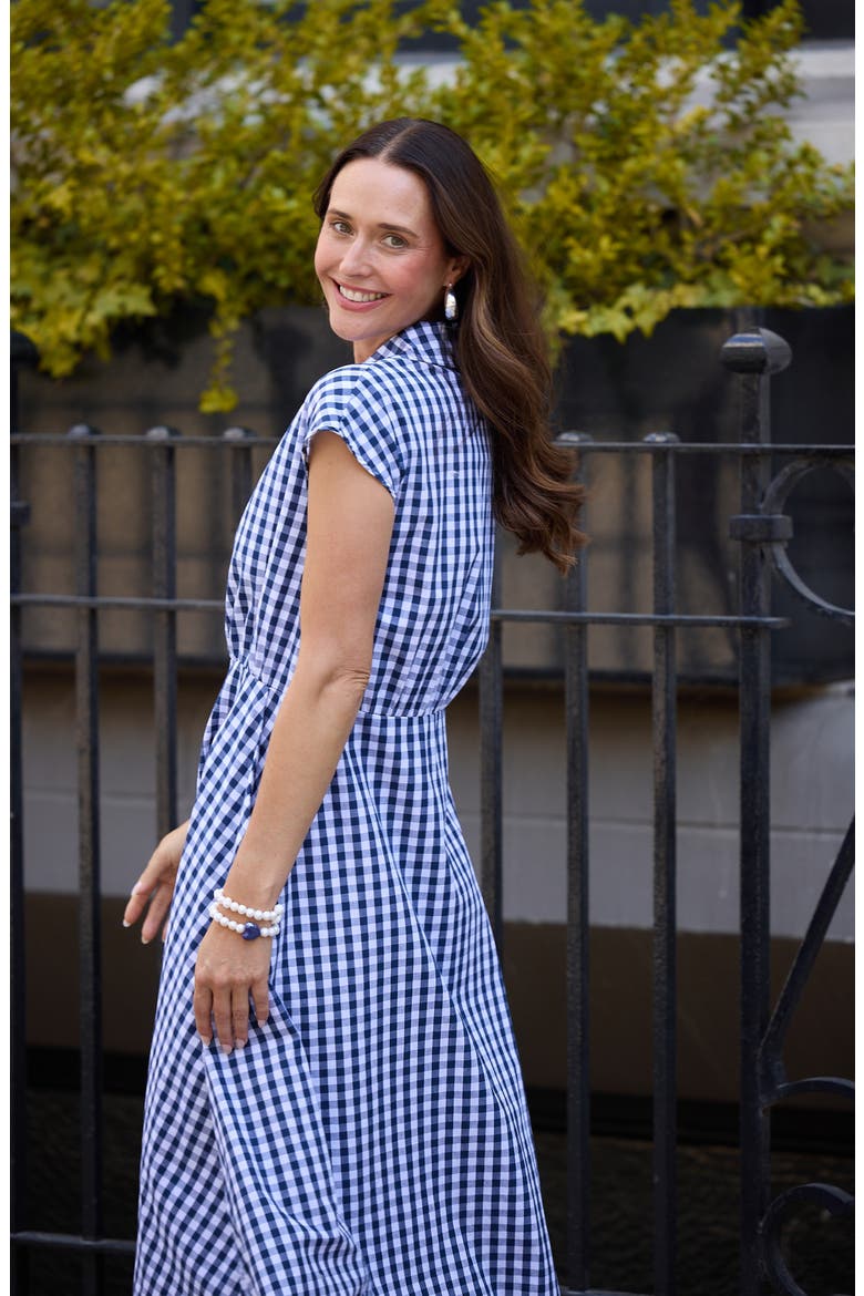 Musings Gingham Midi Shirtdress, Alternate, color, NAVY GINGHAM