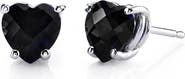 Donatello Gian Solid Sterling Silver Created Gemstone Heart Stud Earrings