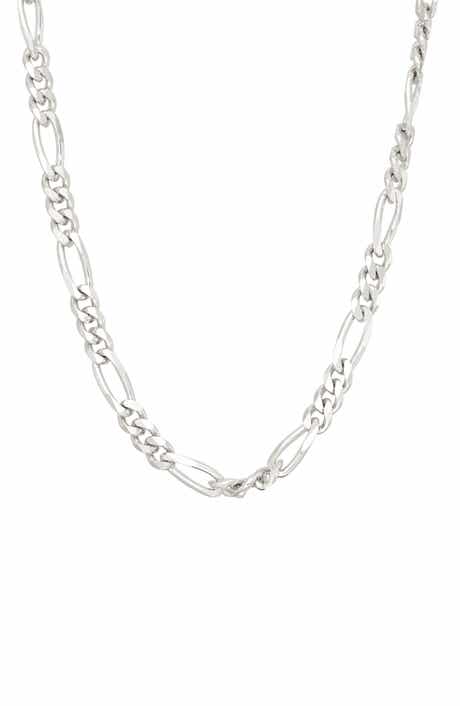 FZN Sterling Silver Figaro Chain Necklace