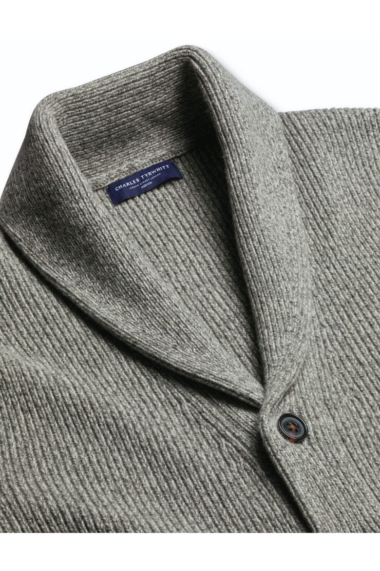 Chunky Merino Shawl Neck Cardigan, Alternate, color, Grey