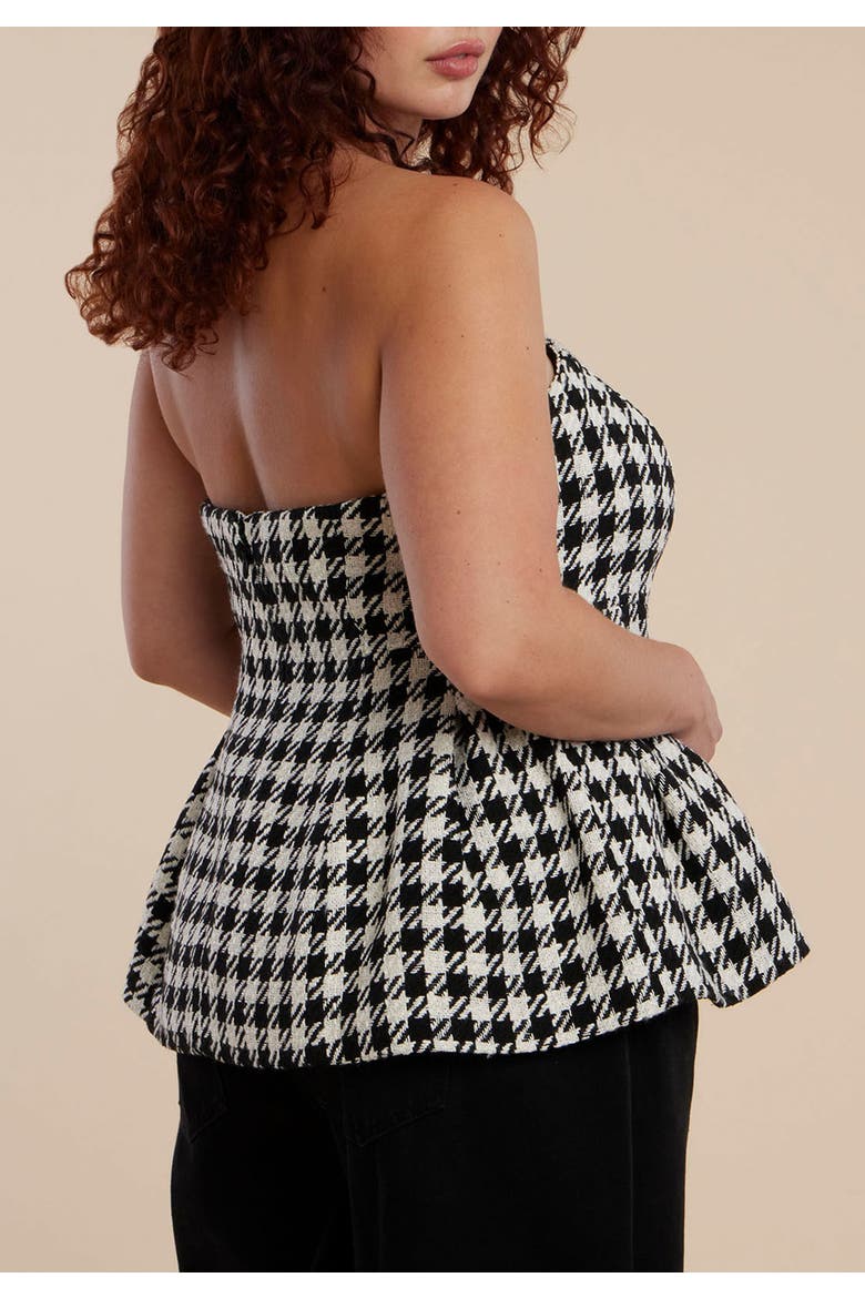 Houndstooth Bustier, Alternate, color, BLACK WHITE HOUNDSTOOTH