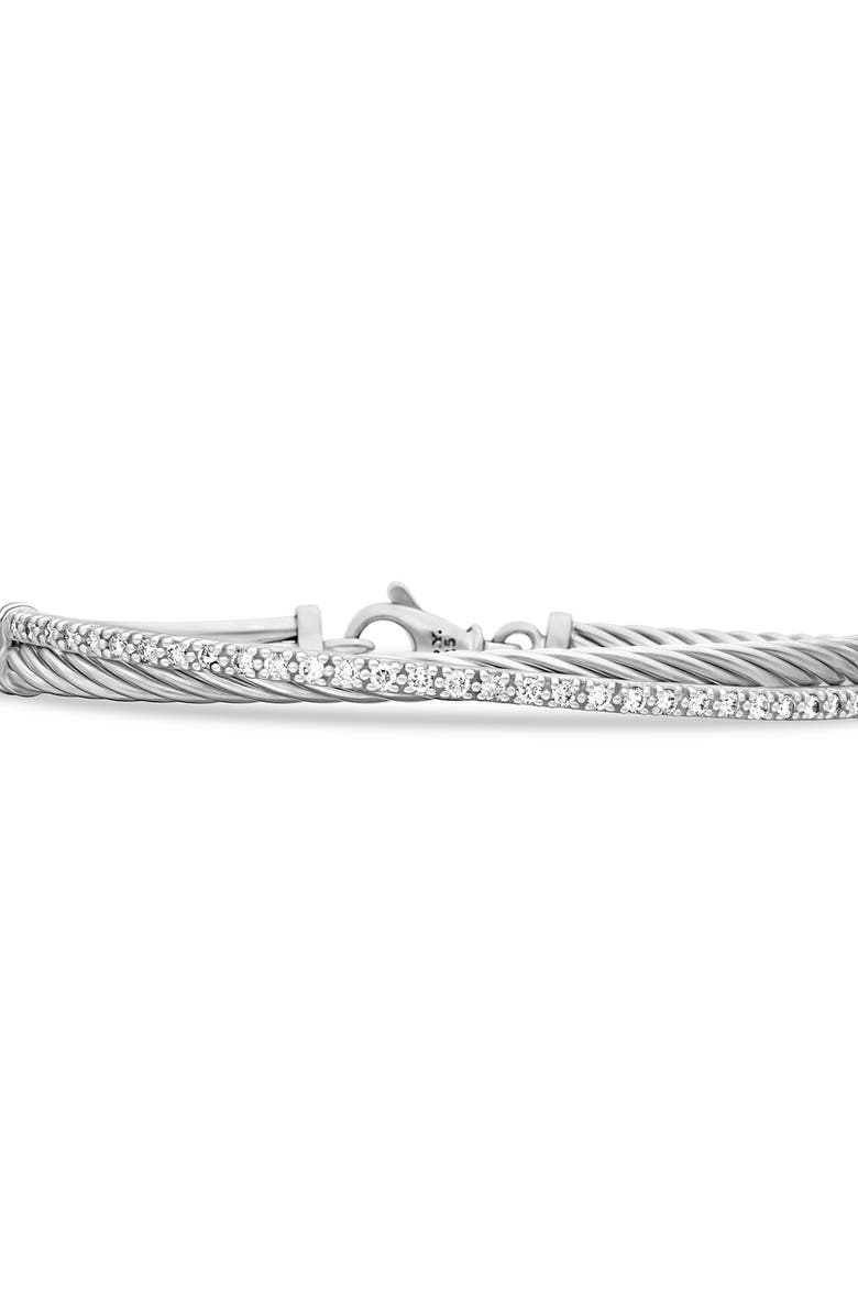 David Yurman Crossover Link Bracelet in Sterling Silver with Diamonds, 3mm, Alternate, color, 