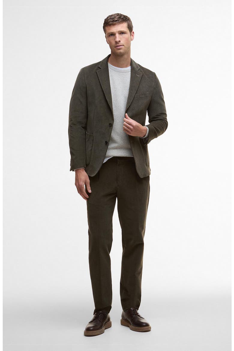 Wallington Pleated Stretch Corduroy Suit Pants, Alternate, color, OLIVE