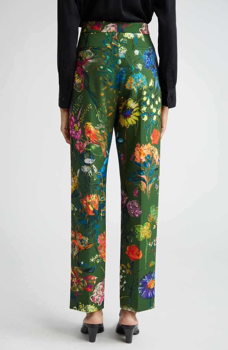 Lela Rose Floral Print Slim Ankle Pants, Alternate, color, 