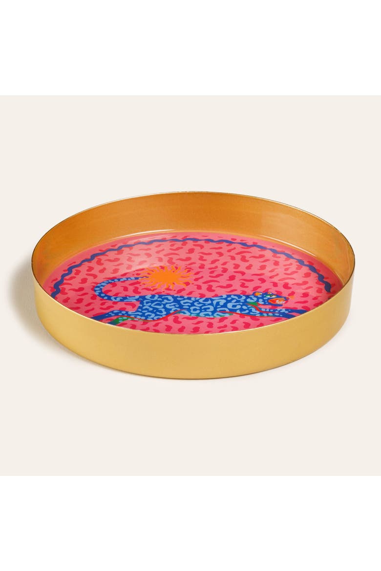 Animal Metal Decorative Tray 2 Pcs Set, Alternate, color, Blue-Pink