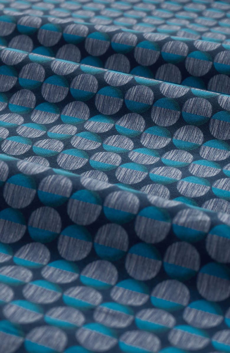 Bugatchi Julian Shaped Fit Geo Print Button-Up Shirt, Alternate, color, Teal