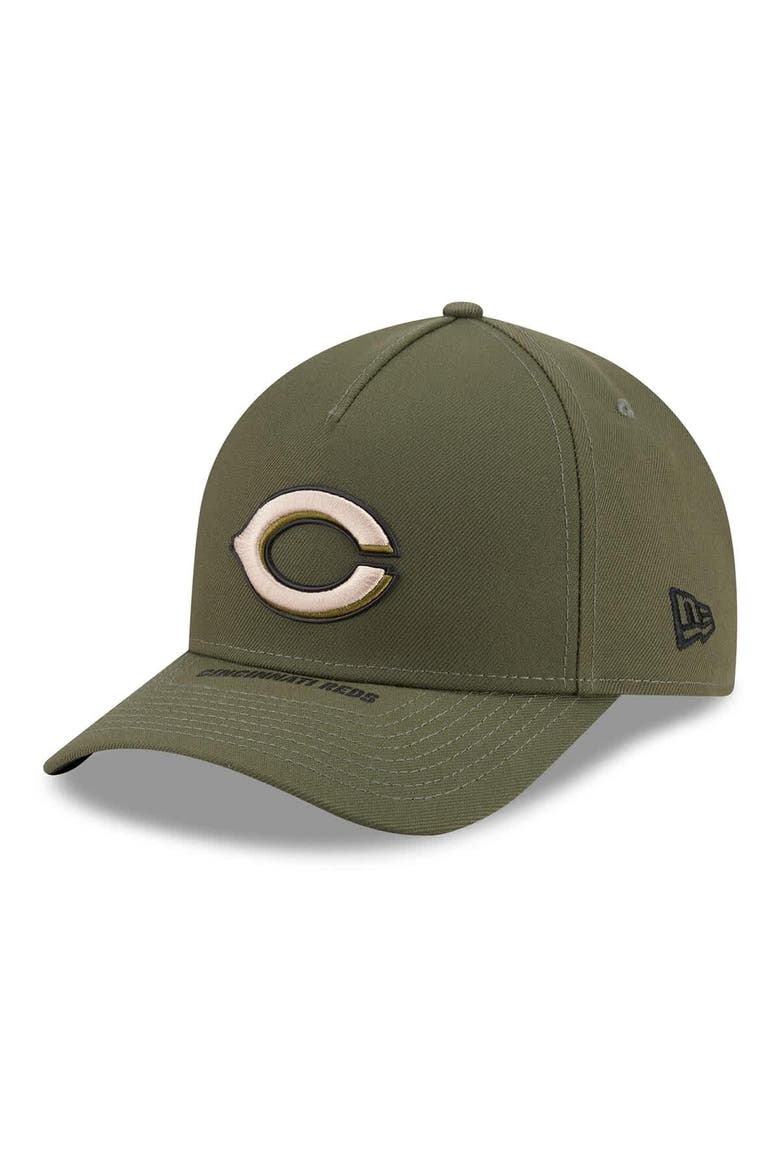 Youth New Era Olive Cincinnati Reds 2026 Armed Forces Day 9FORTY M-Crown Adjustable Hat, Alternate, color, Olive