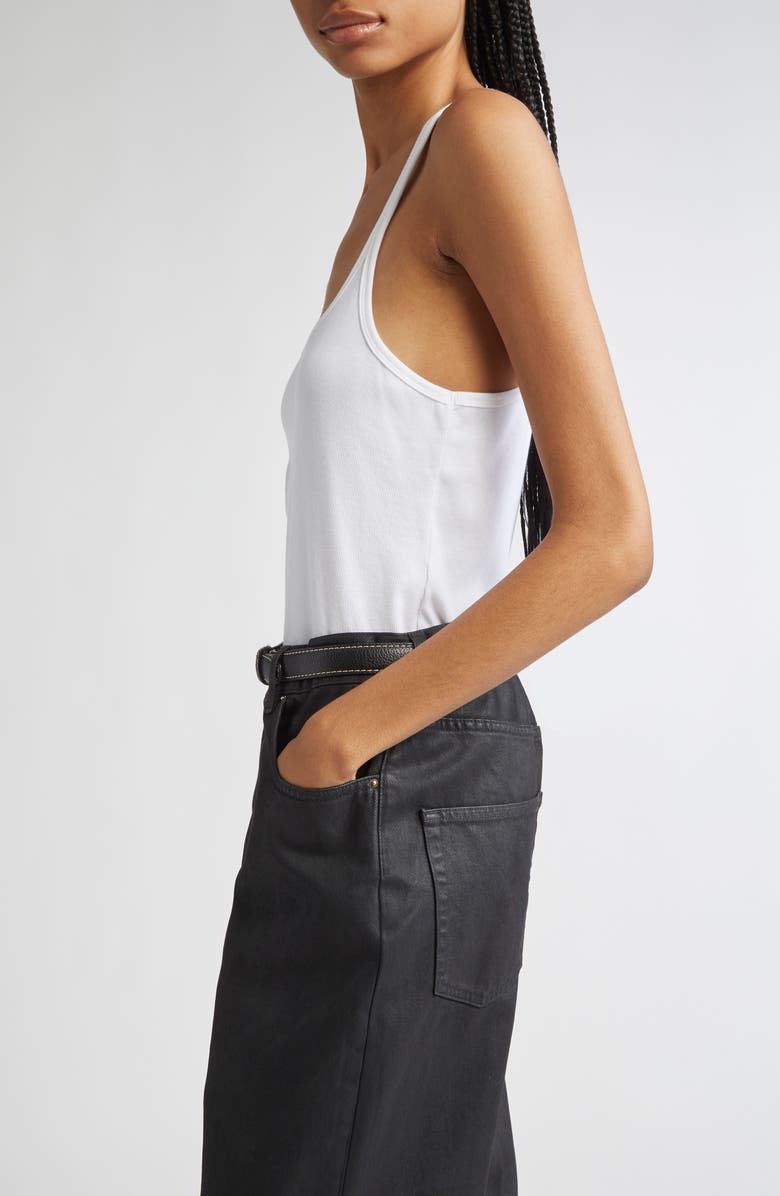 TOTEME Women's Rib Stretch Organic Cotton Tank, Alternate, color, White