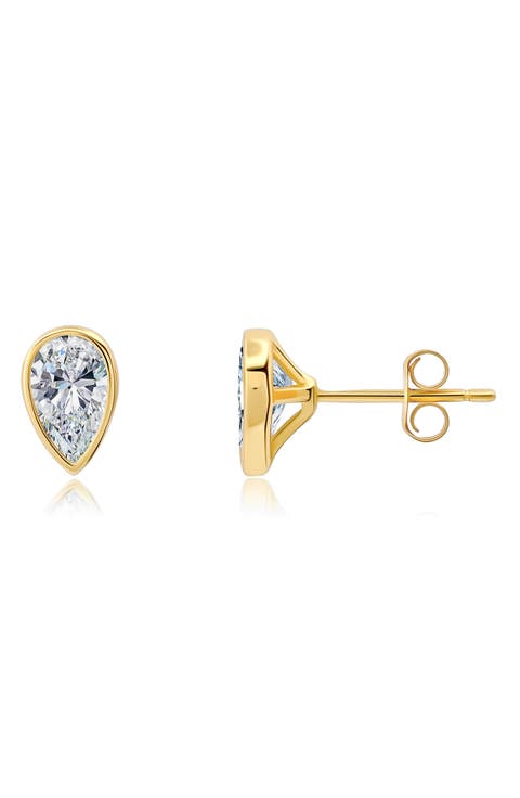 Pear Cubic Zirconia Stud Earrings