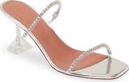 Amina Muaddi Gilda Crystal Strap Slide Sandal