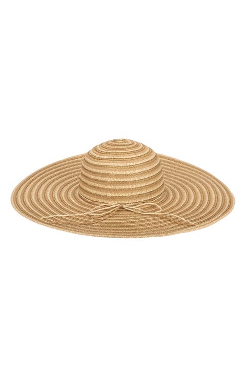 Metallic Woven Floppy Hat