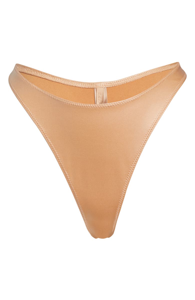 SKIMS Wet Jersey Dipped Thong, Alternate, color, Ochre