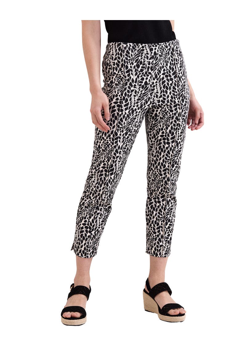 Carmella Printed Cropped Trousers, Main, color, Black/Ivory