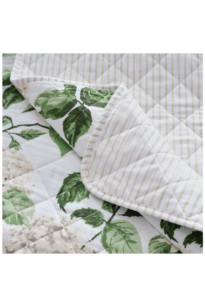 Hydrangea Floral Cotton Percale Quilt & Shams Set, Alternate, color, WHITE/ TAUPE