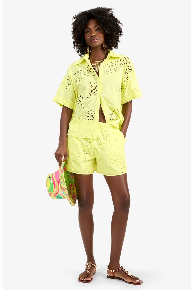 Triennale Cotton Eyelet Top, Main, color, Citrus