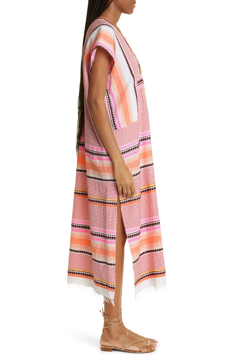 Cirq Long Cover-Up Caftan, Alternate, color, PEACH MELBA
