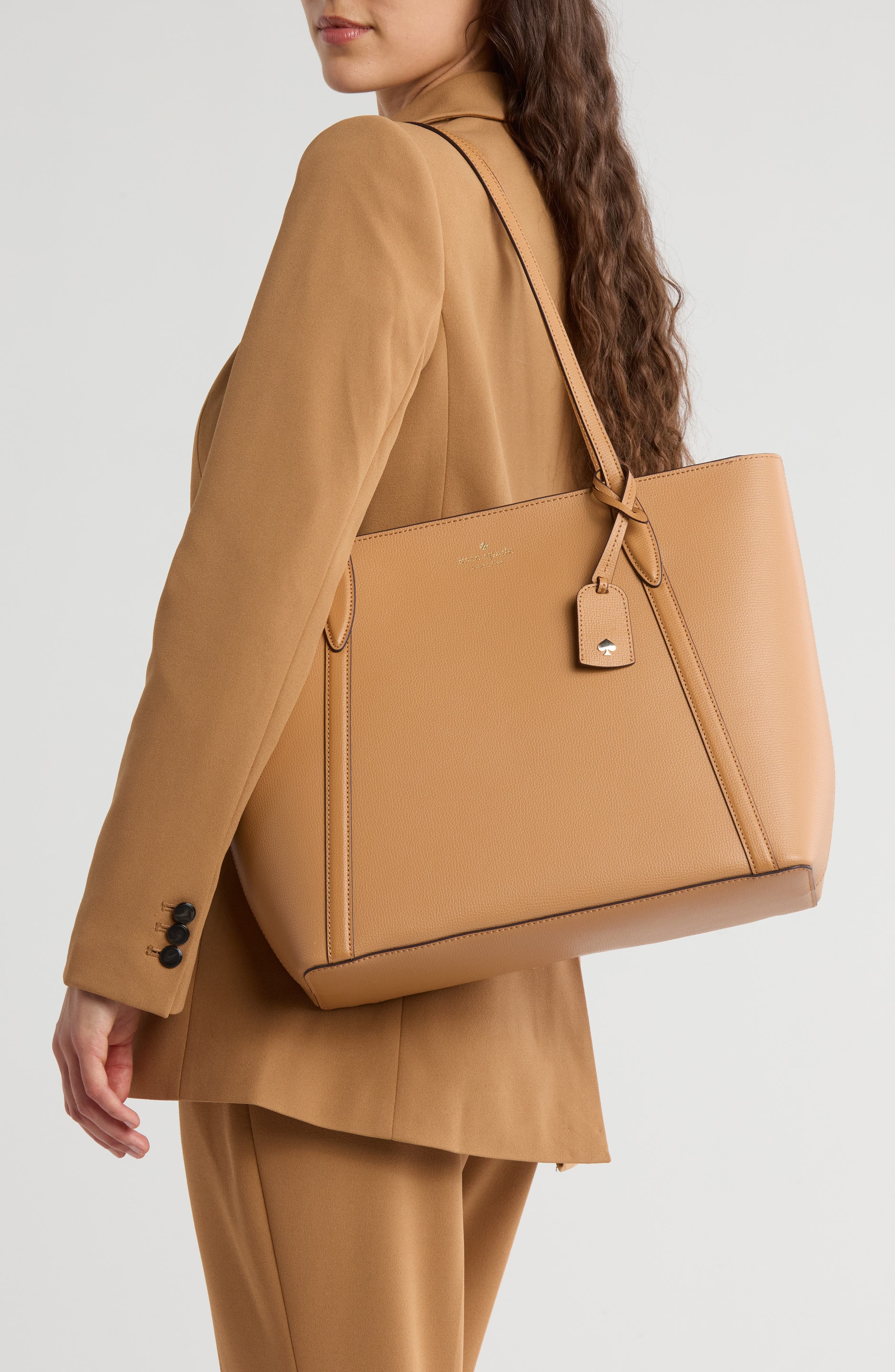 cara tote bag, Alternate, color, CLASSIC SADDLE.