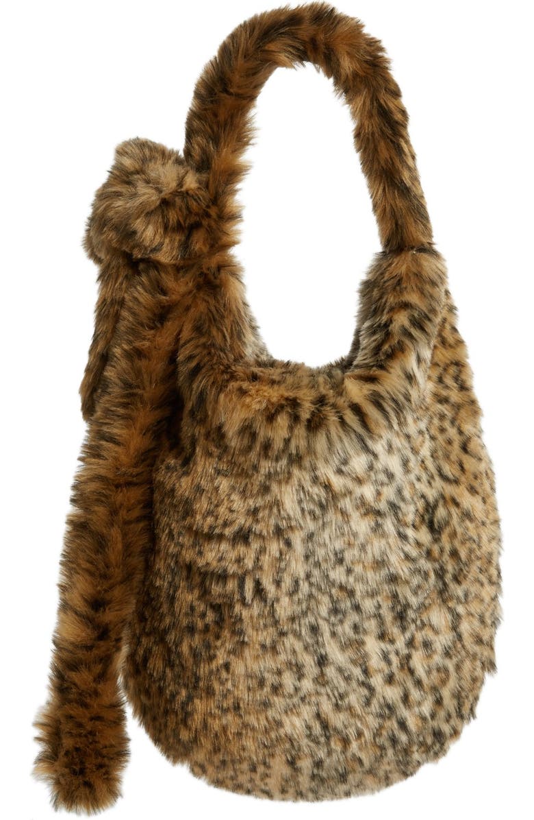 Simone Rocha Leopard Spot Faux Fur Tote Bag, Main, color,