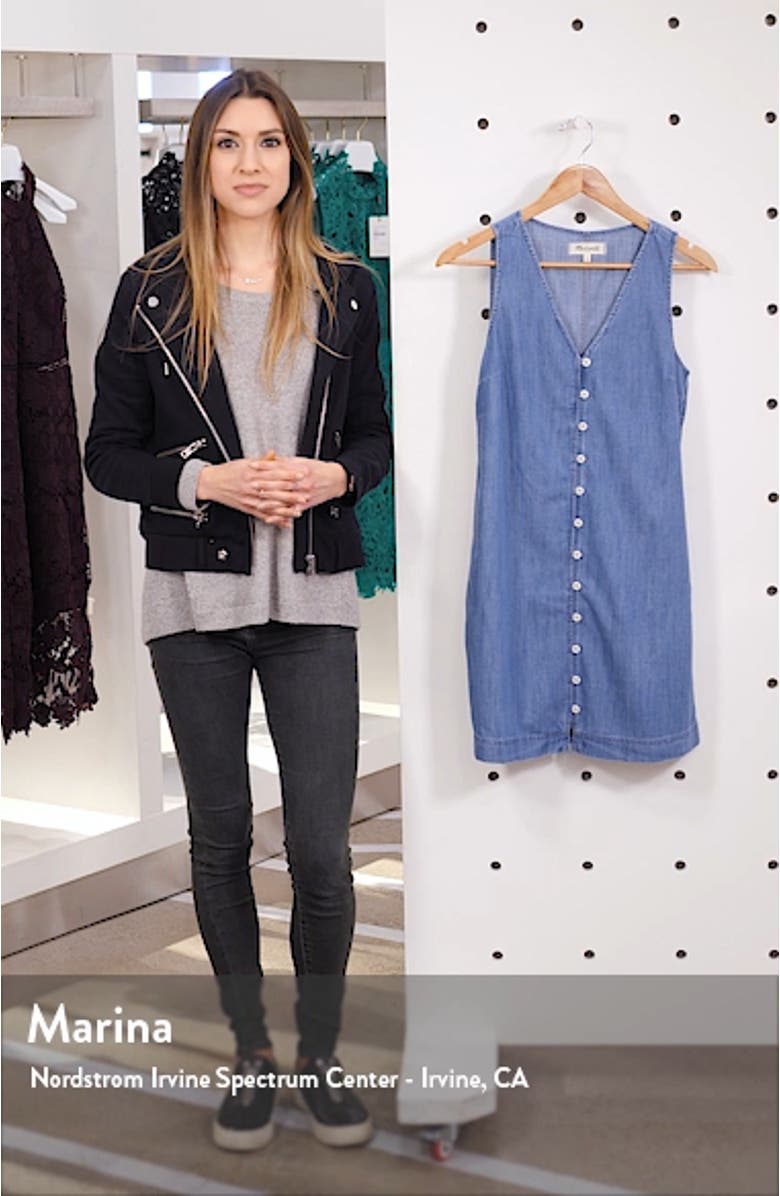 Easy Sleeveless Button Front Denim Dress, sales video thumbnail
