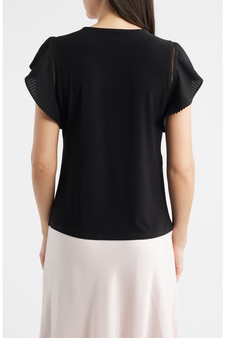 Pleat Sleeve Top, Alternate, color, ANNE BLACK