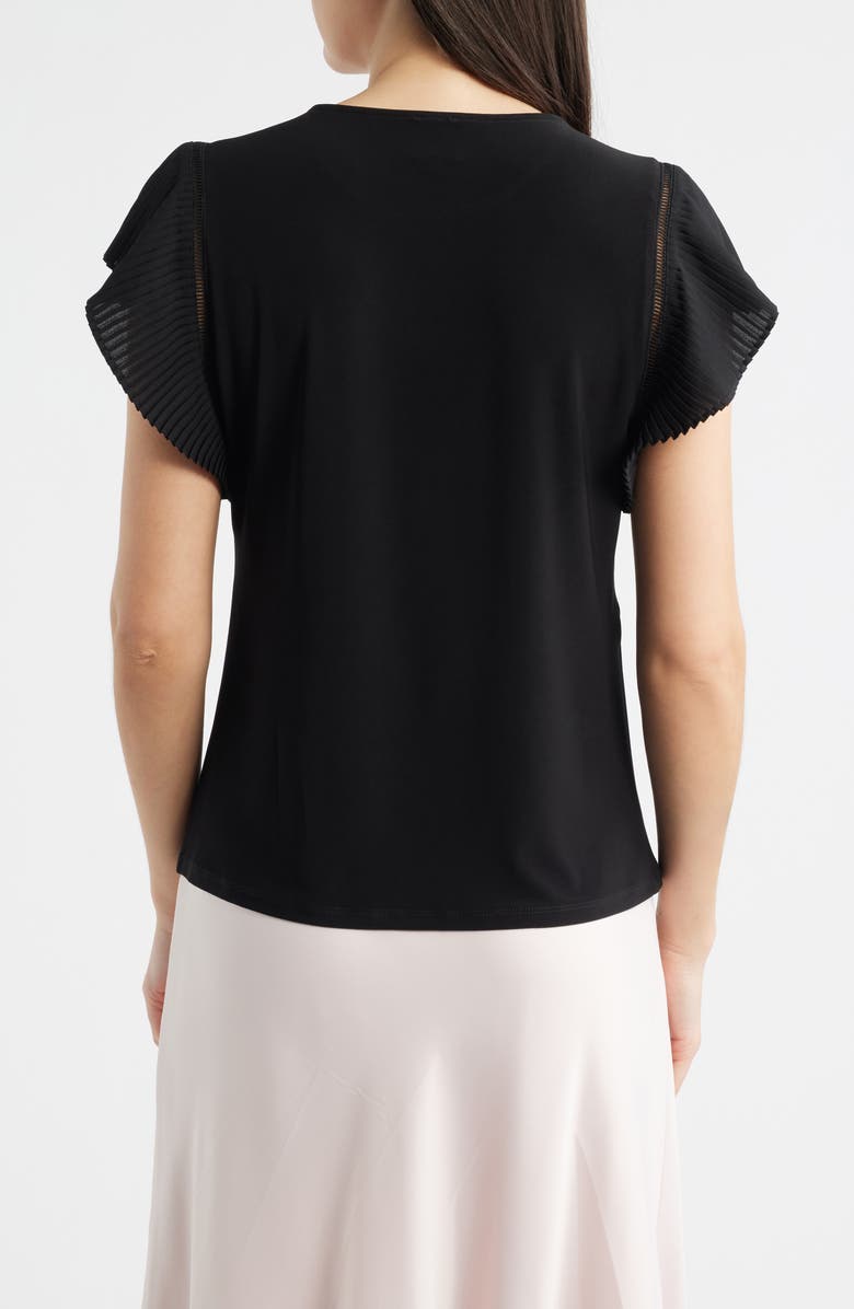 Anne Klein Pleat Sleeve Top, Alternate, color, Anne Black