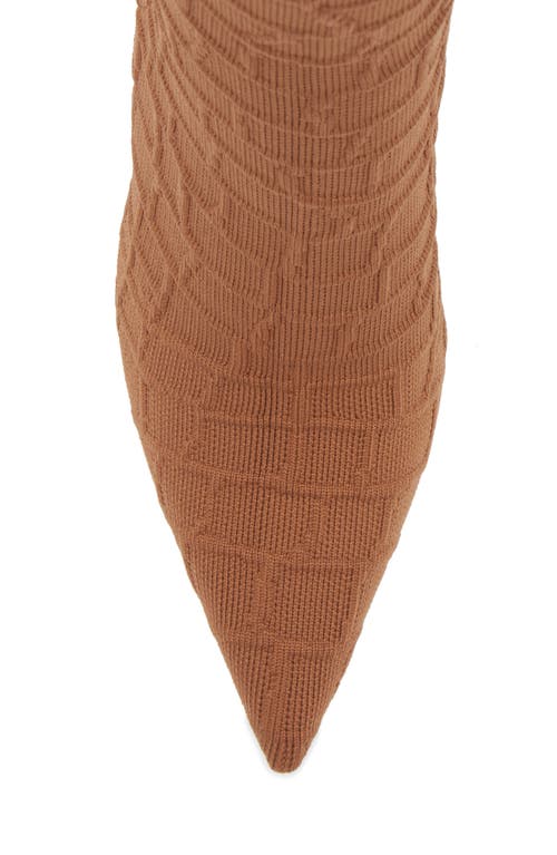 Steve Madden Midnite Knit Stiletto Bootie In Brown