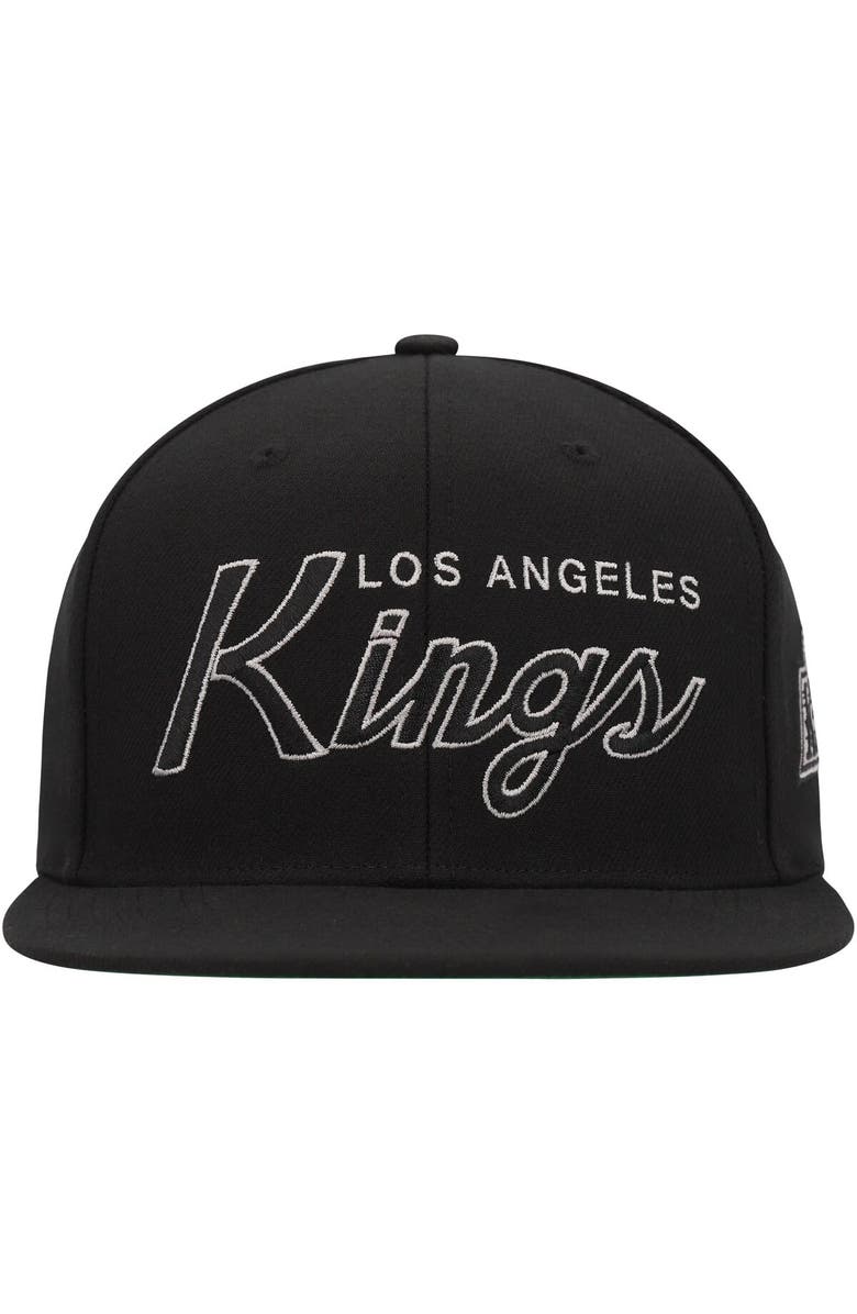 Mitchell & Ness Men's Mitchell & Ness Black Los Angeles Kings Core Team Script 2.0 Snapback Hat, Alternate, color, Black